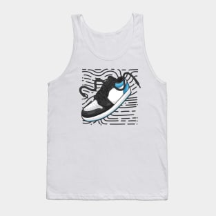 AJ 1 Black Dark Powder Blue Sneaker Tank Top